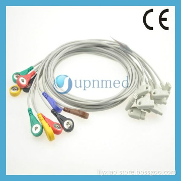 Philips Medical one piece EKG cable with Leadwires snap,IEC